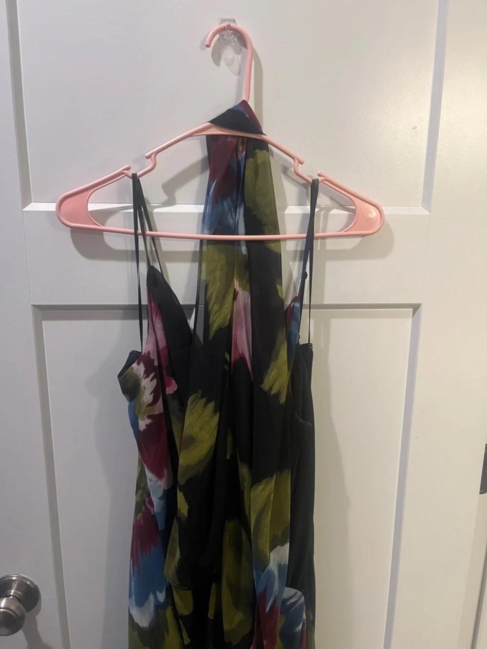 Abercrombie & Fitch Black Floral Cowl-Back Maxi Dress